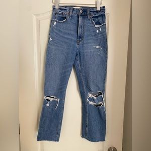 abercrombie ankle straight ultra high rise, size 27/4short